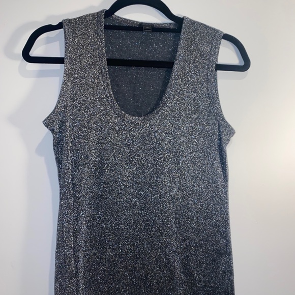 Shiny silver J. Crew sleeveless top Xs
